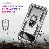 Google Pixel 11 Pro XL EIDERWOOD Tough Case with 360 Rotatable Kickstand - Silver
