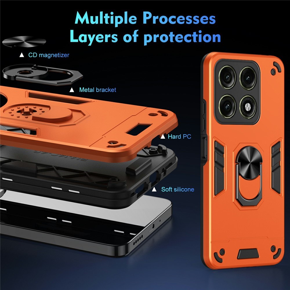 Motorola Edge 70 Pro EIDERWOOD Magnetic Hybrid Rugged Case with Kickstand - Orange