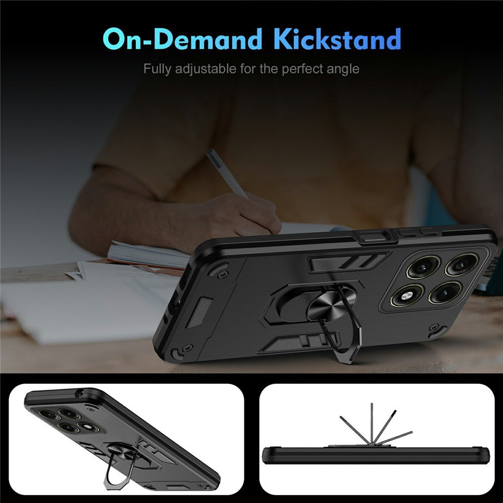 Motorola Edge 70 Pro EIDERWOOD Magnetic Hybrid Rugged Case with Kickstand - Black