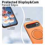Google Pixel 11 / 11 Pro EIDERWOOD Hybrid Plastic Case with Rotating Kickstand - MagSafe Compatible - Orange