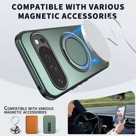 Google Pixel 11 / 11 Pro EIDERWOOD Hybrid Plastic Case with Rotating Kickstand - MagSafe Compatible - Green
