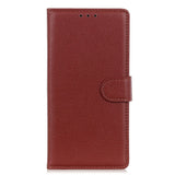 Samsung Galaxy A34 (5G) Litchi Leather Wallet Case - Brown