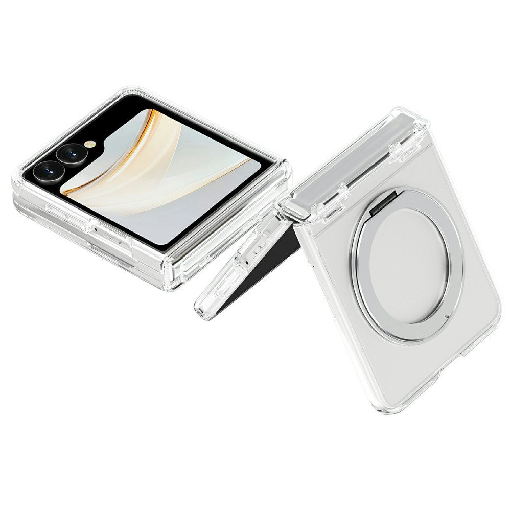 Samsung Galaxy Z Flip8 EIDERWOOD Hybrid Case with Rotatable Kickstand - Transparent