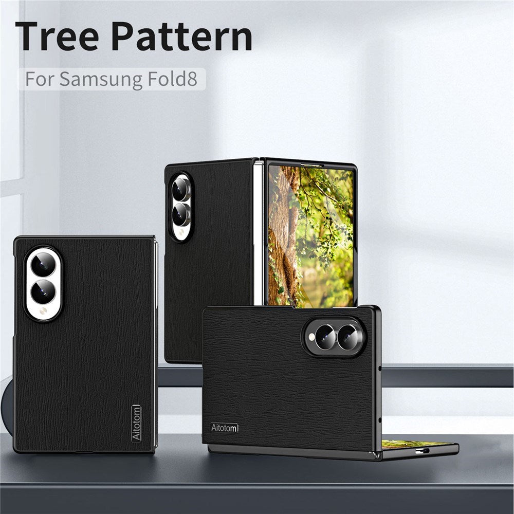Samsung Galaxy Z Fold8 EIDERWOOD Hybrid Case with Wood Texture - Black
