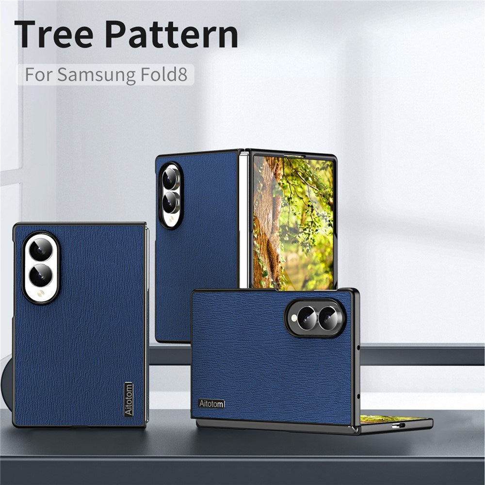 Samsung Galaxy Z Fold8 EIDERWOOD Hybrid Case with Wood Texture - Blue