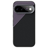 Google Pixel 11 Pro ABEEL Hybrid Case with Carbon Fiber Texture - Black / Purple