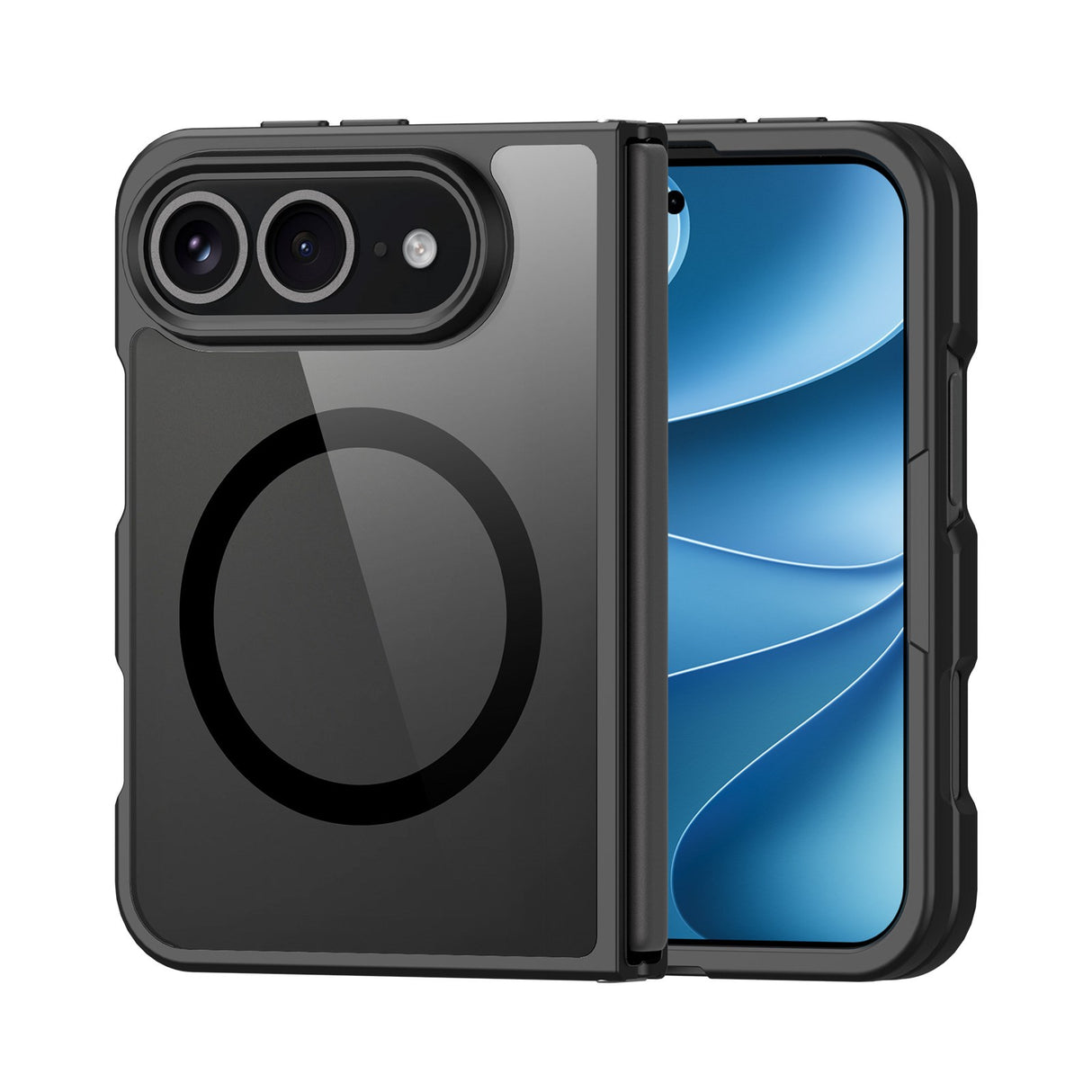 iPhone Fold DUX DUCIS Aimo Series Hybrid Case - MagSafe Kompatibel - Transparent / Black
