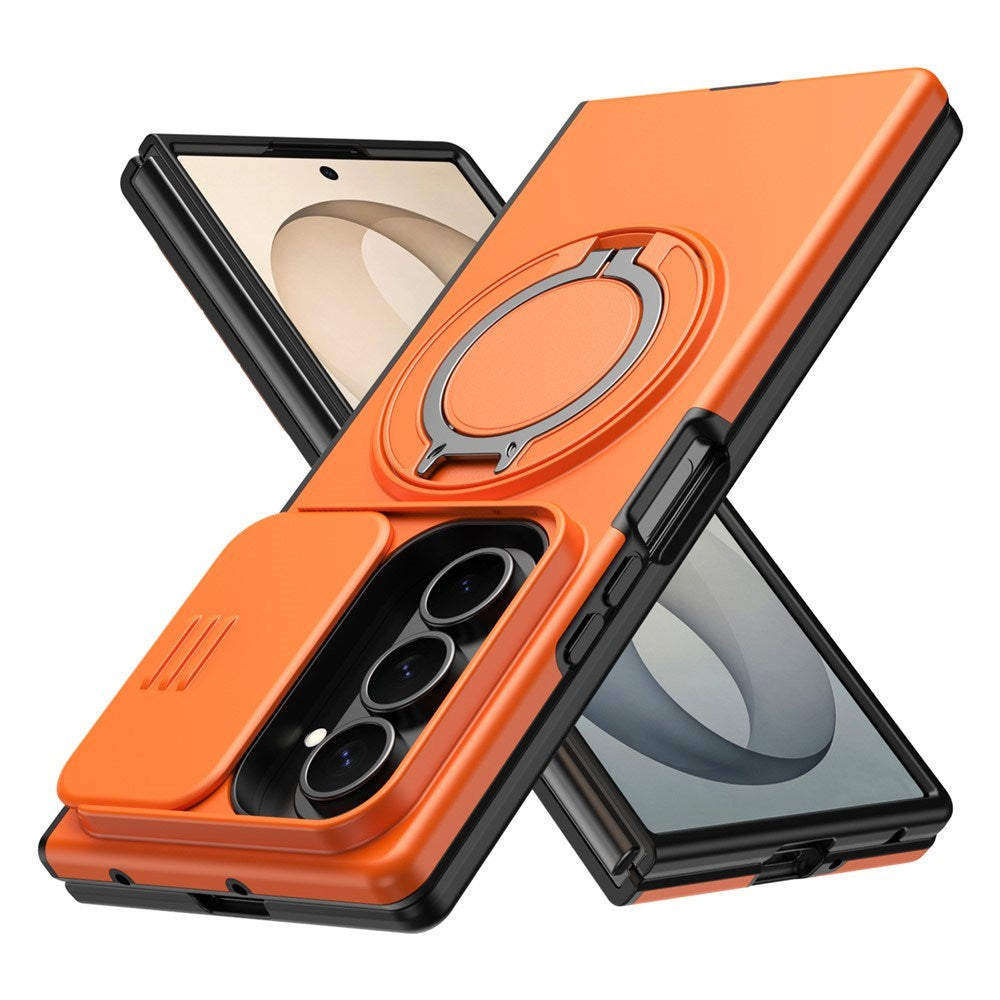 Samsung Galaxy Z Fold8 Ultra / Fold7 EIDERWOOD Hybrid Cover med 360° Rotatable Kickstand & Camera Protection - MagSafe Compatible - Orange