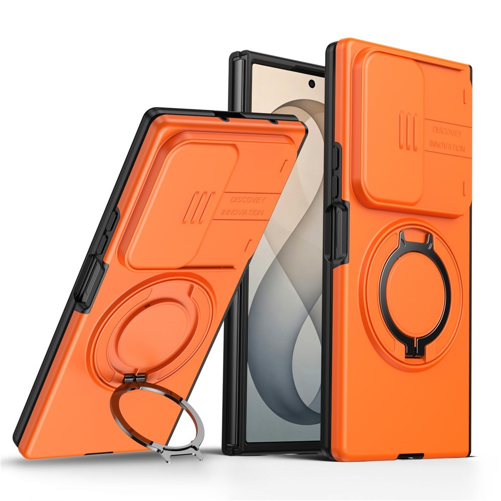 Samsung Galaxy Z Fold8 Ultra / Fold7 EIDERWOOD Hybrid Cover med 360° Rotatable Kickstand & Camera Protection - MagSafe Compatible - Orange