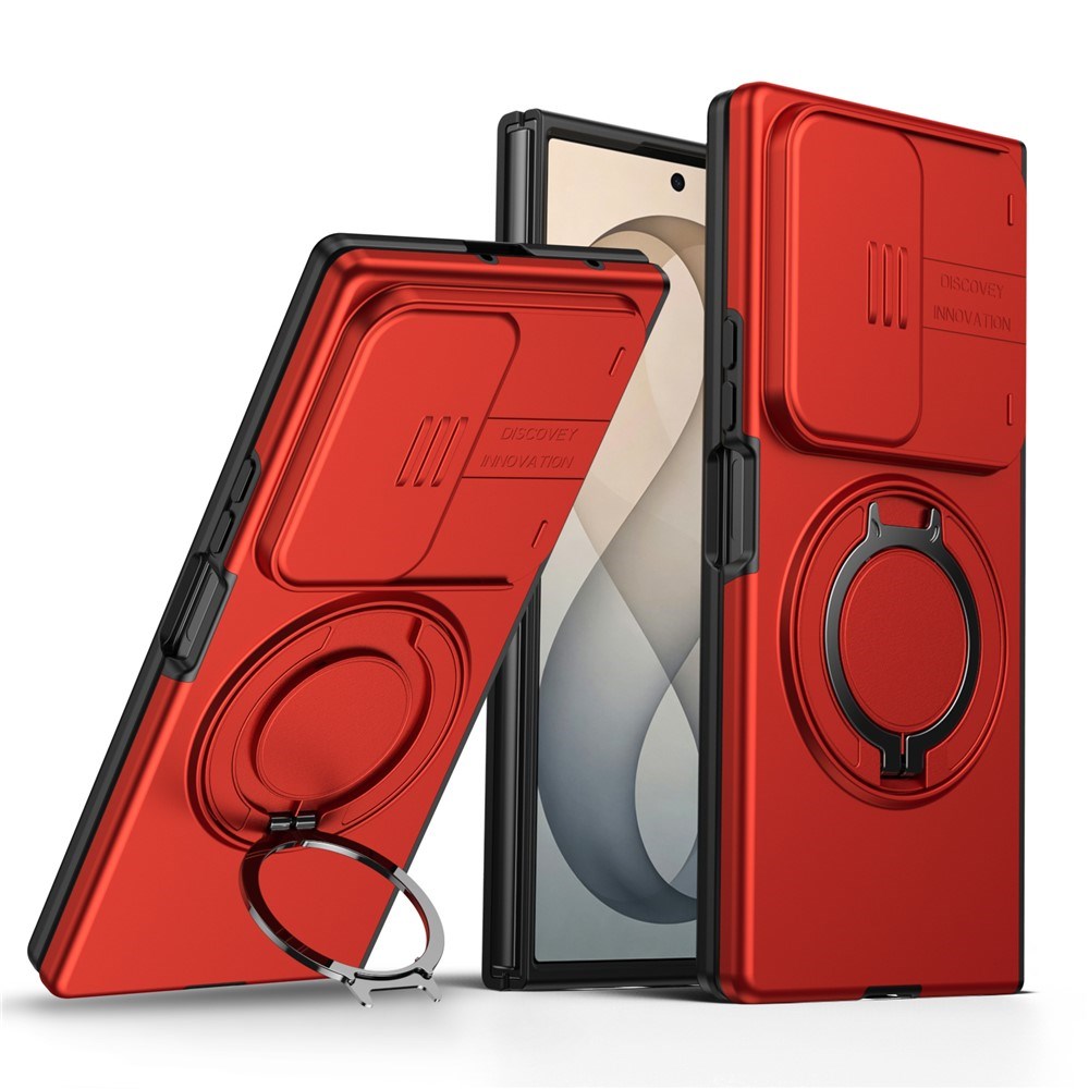 Samsung Galaxy Z Fold8 Ultra / Fold7 EIDERWOOD Hybrid Cover med 360° Rotatable Kickstand & Camera Protection - MagSafe Compatible - Red