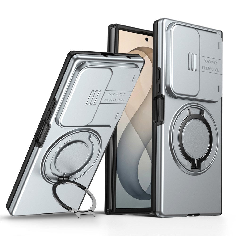 Samsung Galaxy Z Fold8 Ultra / Fold7 EIDERWOOD Hybrid Cover med 360° Rotatable Kickstand & Camera Protection - MagSafe Compatible - Grey