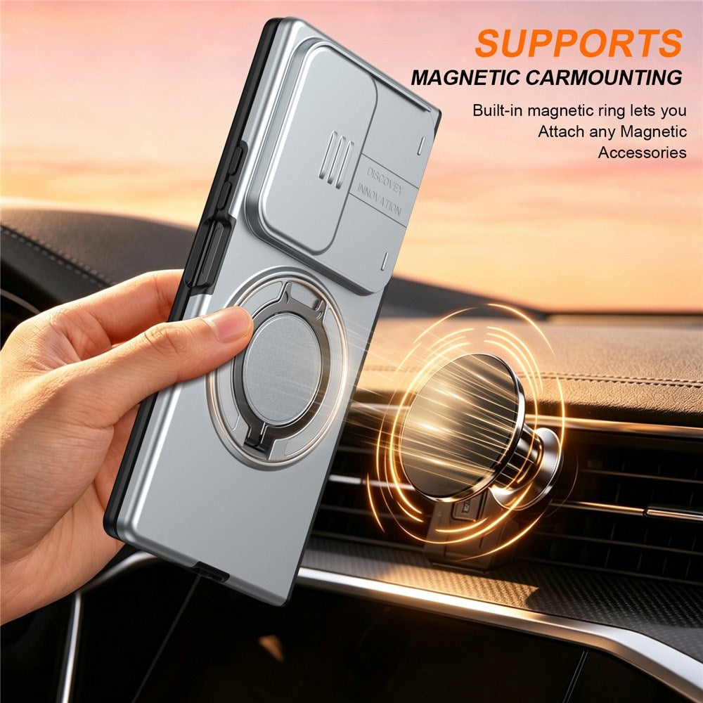 Samsung Galaxy Z Fold8 Ultra / Fold7 EIDERWOOD Hybrid Cover med 360° Rotatable Kickstand & Camera Protection - MagSafe Compatible - Grey