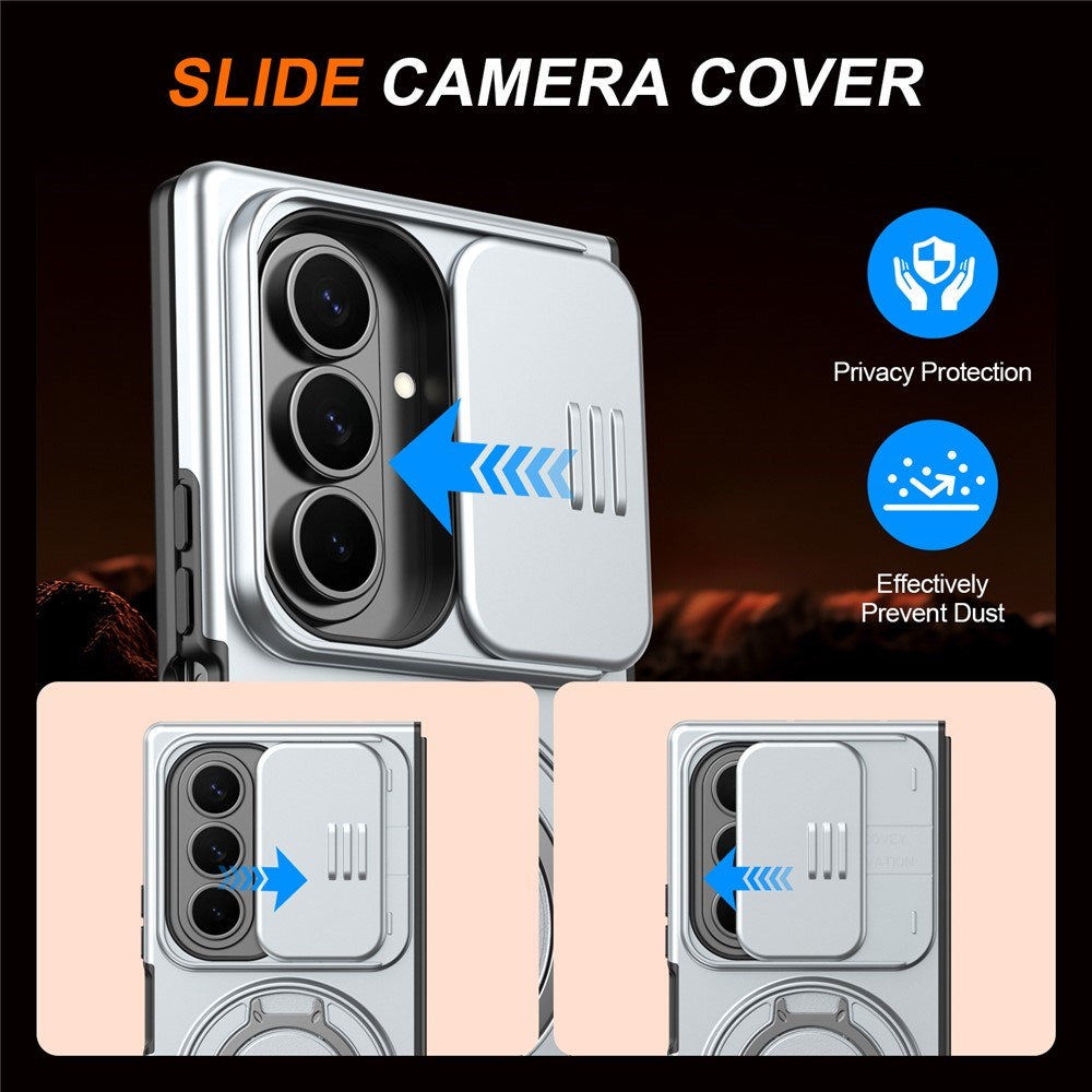Samsung Galaxy Z Fold8 Ultra / Fold7 EIDERWOOD Hybrid Cover med 360° Rotatable Kickstand & Camera Protection - MagSafe Compatible - Grey