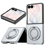 Samsung Galaxy Z Flip8 EIDERWOOD Hybrid Case with 360° Rotatable Kickstand - Grey