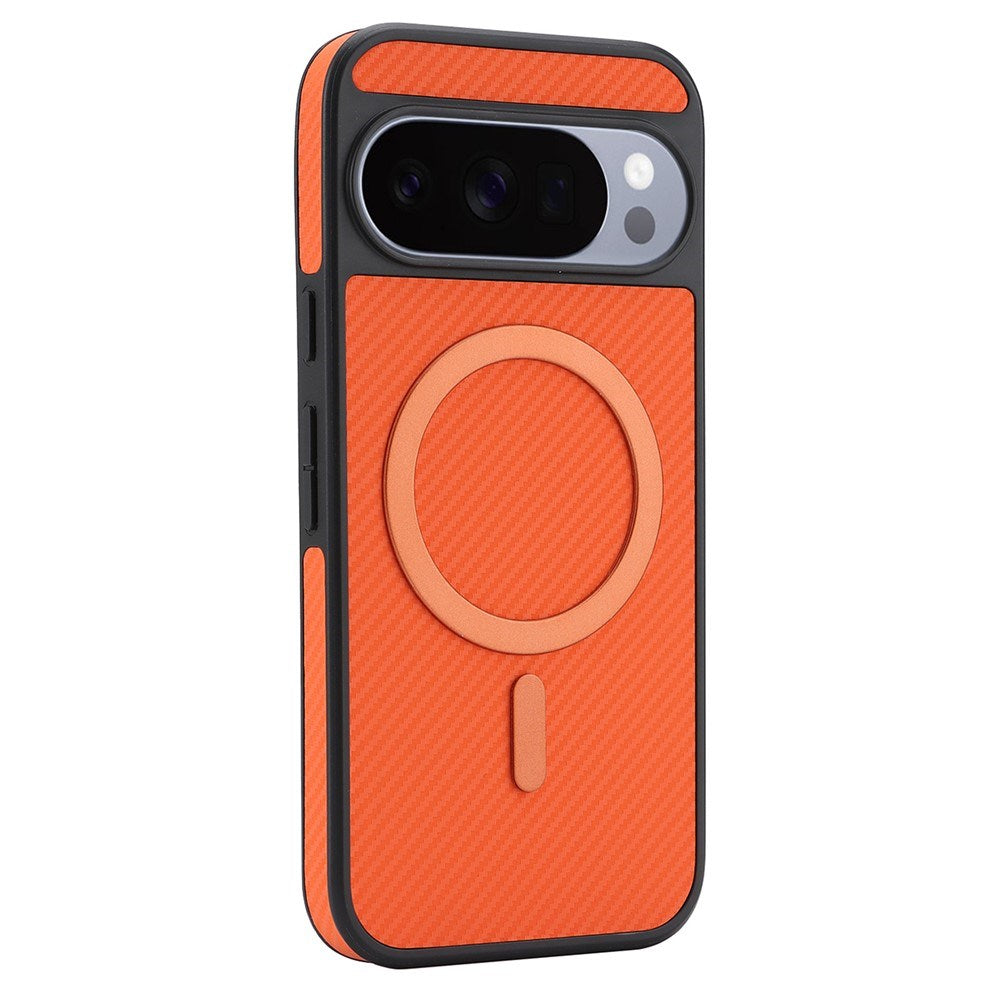 Google Pixel 11 / 11 Pro EIDERWOOD Case with Carbon Structure - MagSafe Compatible - Orange