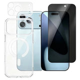 iPhone 18 Pro Max - 360° Protection set w. Privacy Screen Protection | MagSafe Case | Camera Lens Protection - Transparent / Black
