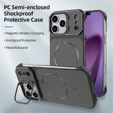 iPhone 18 Pro / 17 Pro EIDERWOOD Carbon Fiber Case w . Kickstand - MagSafe Compatible - Blue