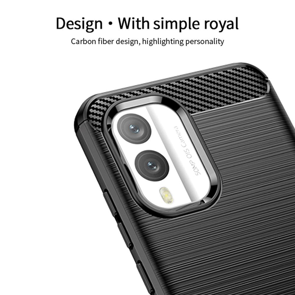 Nokia X30 Mofi Brushed Carbon Fiber Flexible Plastic Case - Black