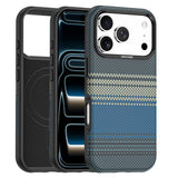iPhone 18 Pro EIDERWOOD Case with Patterned Faux Leather Back - MagSafe Compatible - Blue