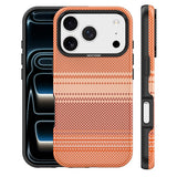 iPhone 18 Pro EIDERWOOD Case with Patterned Faux Leather Back - MagSafe Compatible - Orange