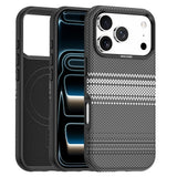 iPhone 18 Pro EIDERWOOD Case with Patterned Faux Leather Back - MagSafe Compatible - Grey