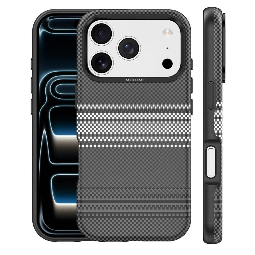 iPhone 18 Pro EIDERWOOD Case with Patterned Faux Leather Back - MagSafe Compatible - Grey