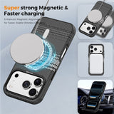iPhone 18 Pro EIDERWOOD Case with Patterned Faux Leather Back - MagSafe Compatible - Grey