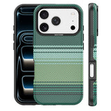 iPhone 18 Pro EIDERWOOD Case with Patterned Faux Leather Back - MagSafe Compatible - Green