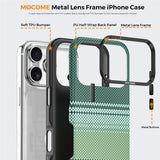 iPhone 18 Pro EIDERWOOD Case with Patterned Faux Leather Back - MagSafe Compatible - Green