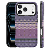 iPhone 18 Pro EIDERWOOD Case with Patterned Faux Leather Back - MagSafe Compatible - Purple