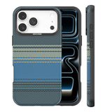 iPhone 18 Pro Max EIDERWOOD Case with Patterned Faux Leather Back - MagSafe Compatible - Blue