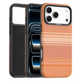 iPhone 18 Pro Max EIDERWOOD Case with Patterned Faux Leather Back - MagSafe Compatible - Orange