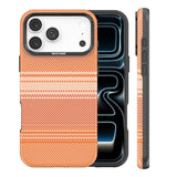 iPhone 18 Pro Max EIDERWOOD Case with Patterned Faux Leather Back - MagSafe Compatible - Orange