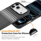 iPhone 18 Pro Max EIDERWOOD Case with Patterned Faux Leather Back - MagSafe Compatible - Grey