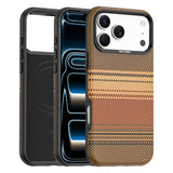 iPhone 18 Pro Max EIDERWOOD Case with Patterned Faux Leather Back - MagSafe Compatible - Brown
