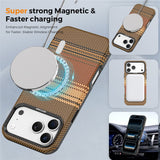 iPhone 18 Pro Max EIDERWOOD Case with Patterned Faux Leather Back - MagSafe Compatible - Brown
