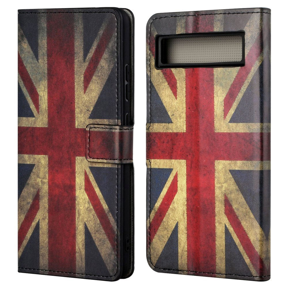 Google Pixel 7A Leather Case w. Wallet & Stand Function - Union Jack