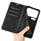 Xiaomi 18 Pro Max EIDERWOOD Artificial Leather Flip Case with Wallet and Stand Function - Black