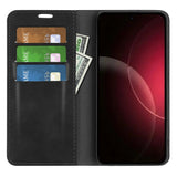 Xiaomi 18 Pro EIDERWOOD Artificial Leather Flip Case with Wallet and Stand Function - Black