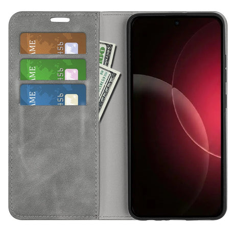 Xiaomi 18 Pro EIDERWOOD Artificial Leather Flip Case with Wallet and Stand Function - Grey