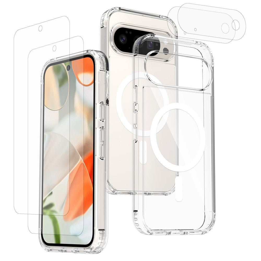 Google Pixel 11 Pro Protection Set with 1 x MagSafe Cover & 2 x Screen Protector & 2 x Camera Lens Glass - Transparent