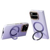 Google Pixel 11 Pro Fold ABEEL Hard Soft-Touch Plastic Case w. Kickstand - MagSafe Compatible - Purple