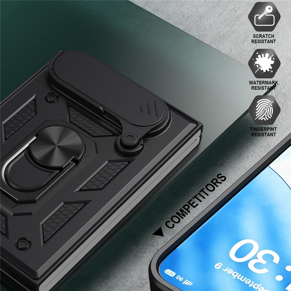 iPhone Fold EIDERWOOD Hybrid Tough Case with Kickstand & Cam Slider - Red