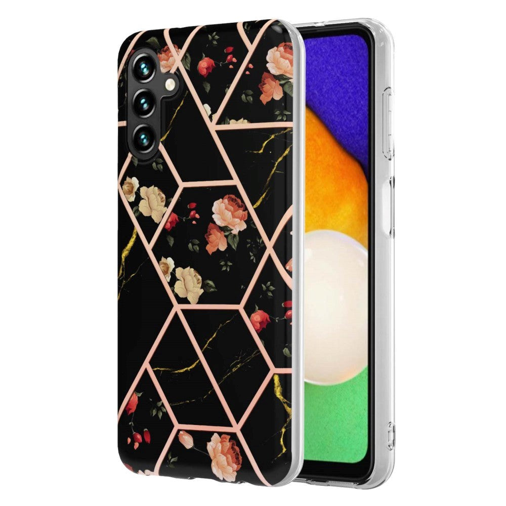 Samsung Galaxy A14 (5G) Plastic Case - Black Flowers