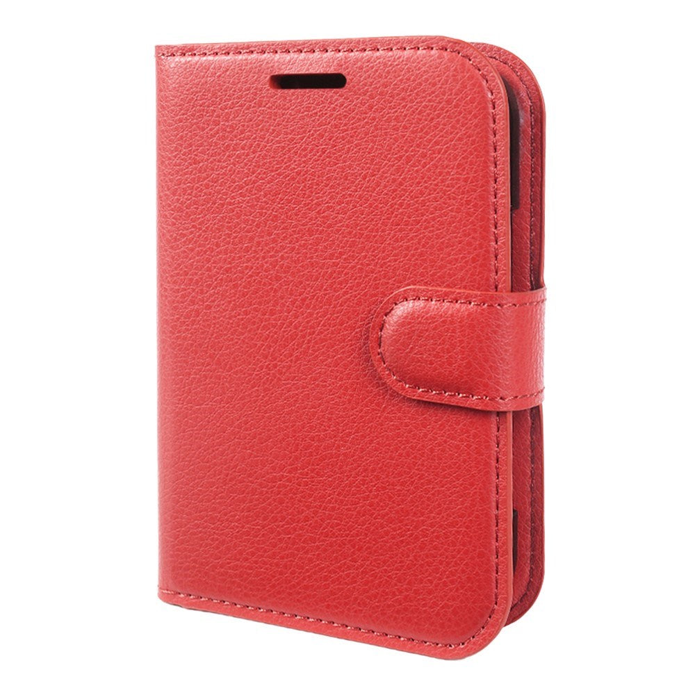 iPhone Fold EIDERWOOD Faux Leather Flip Case w. Card Holder & Stand Function - Red