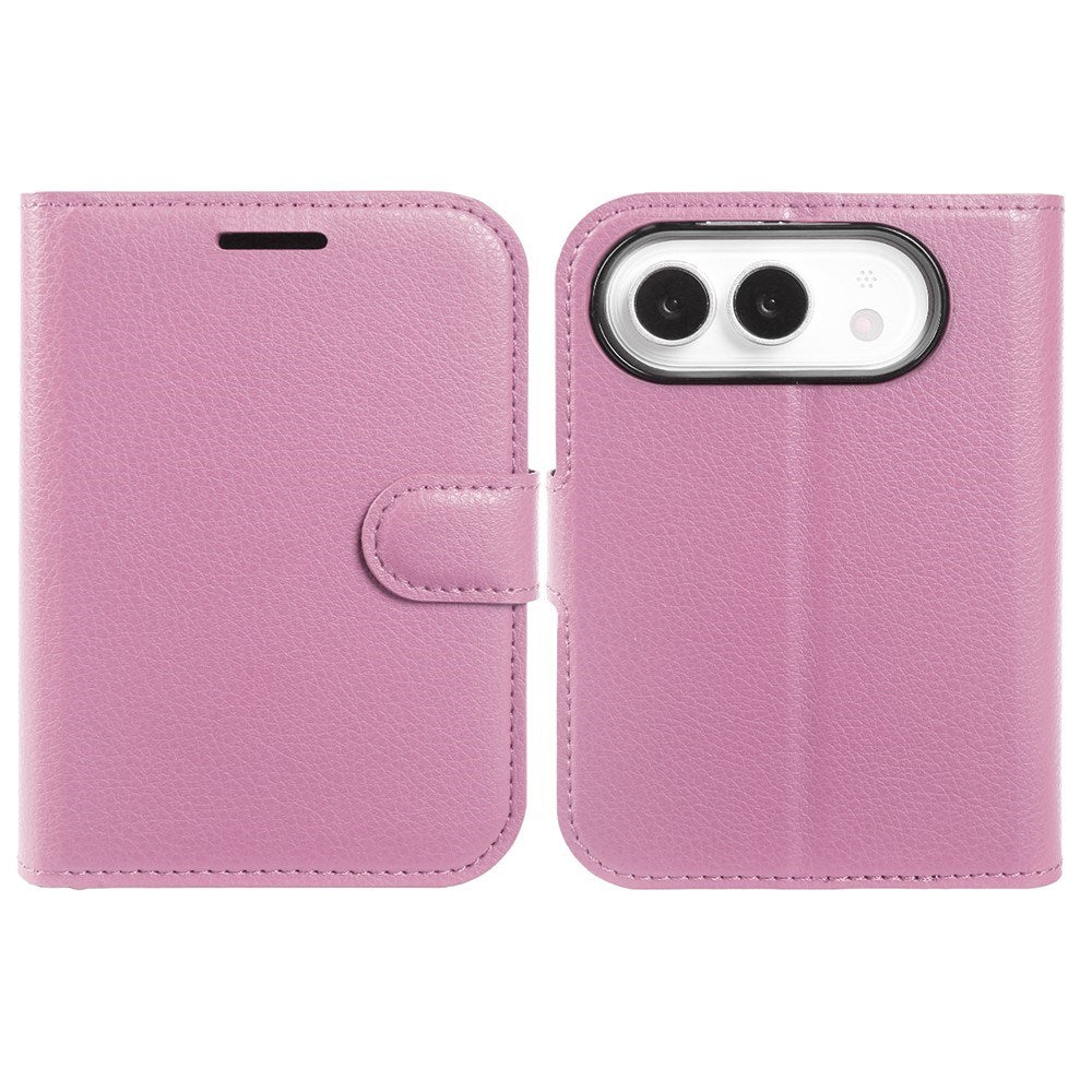 iPhone Fold EIDERWOOD Faux Leather Flip Case w. Card Holder & Stand Function - Pink