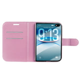 iPhone Fold EIDERWOOD Faux Leather Flip Case w. Card Holder & Stand Function - Pink