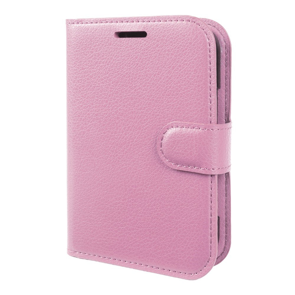iPhone Fold EIDERWOOD Faux Leather Flip Case w. Card Holder & Stand Function - Pink