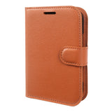 iPhone Fold EIDERWOOD Faux Leather Flip Case w. Card Holder & Stand Function - Brown