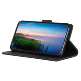 Motorola Edge 70 Max EIDERWOOD Faux Leather Flip Case w. Card Holder & Stand Function - Black